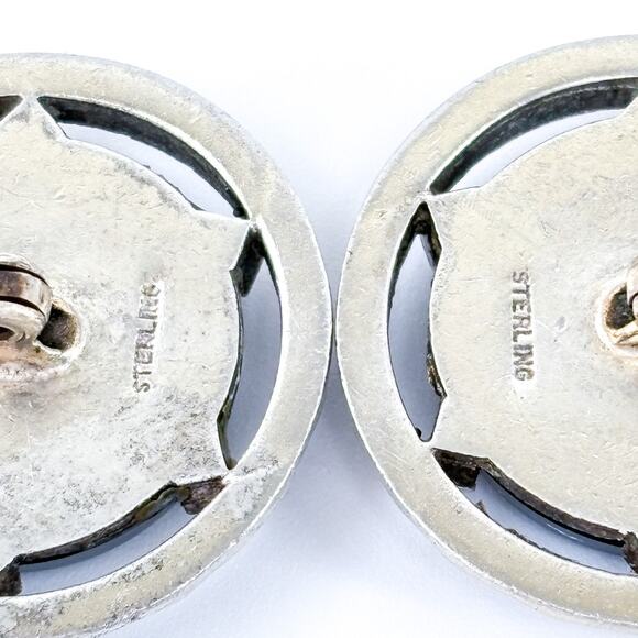 Vintage Sterling Silver 925 Black Onyx Cufflinks Men’s Jewelry - Picture 4 of 6